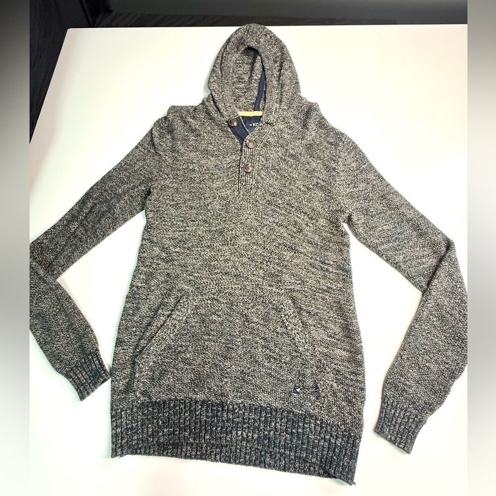 Kolby Knit Men’s Sweater Size Small- Warm Grey/multicolour